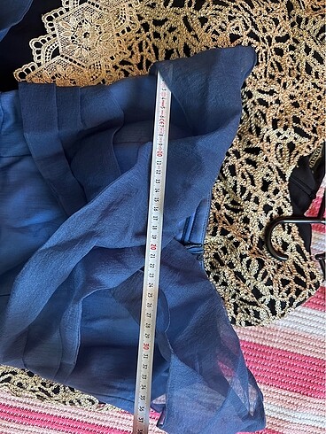 40 Beden mavi Renk Omuz detaylı çocuk abiye elbise