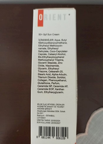 Orient Orient Glutatyon Güneş Koruyucu SPF 50+