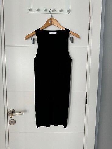 Siyah triko mini elbise