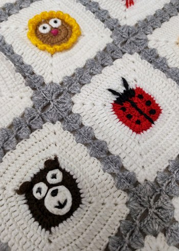 motifli Örgü bebek Battaniyesi - Görsel 3