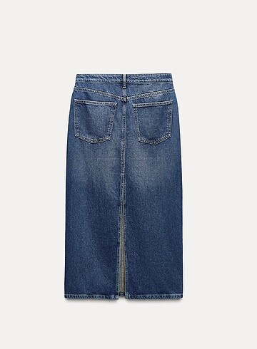 Zara Zara arkası yırtmaçlı midi boy kot etek xs