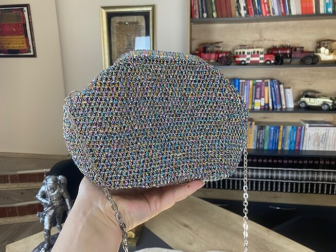 Zara Lolipop kağıt ip örgü çanta boy 17 cm en 25 cm