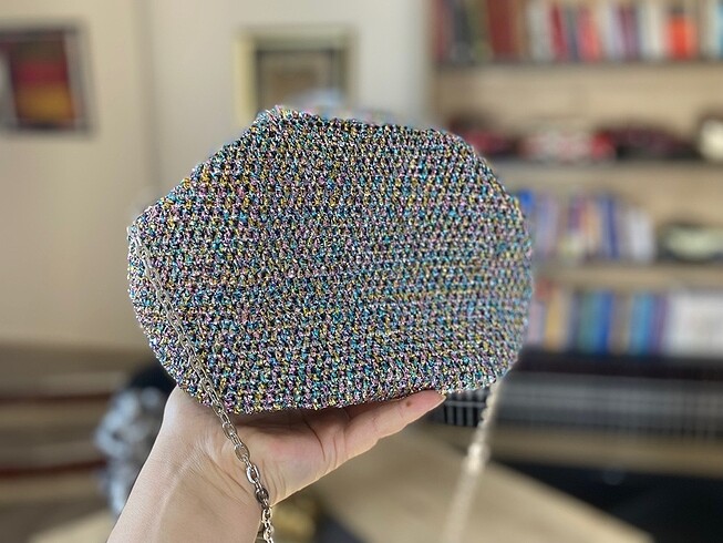 Beden Lolipop kağıt ip örgü çanta boy 17 cm en 25 cm