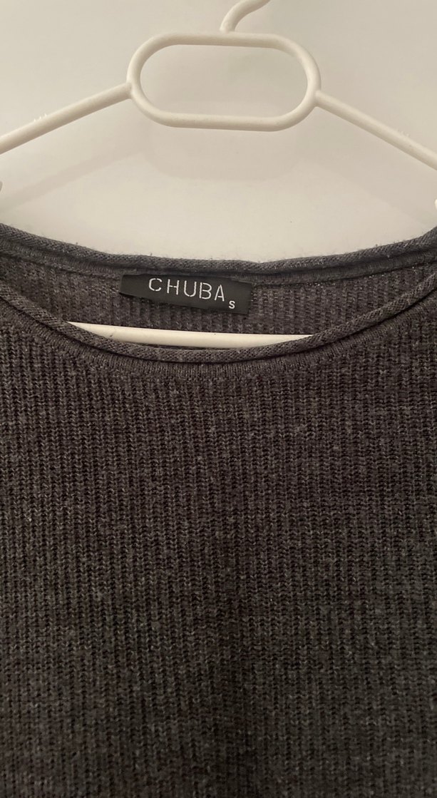 Gri Keten Kadın Uzun Kollu Salaş Kazak - Görsel 2