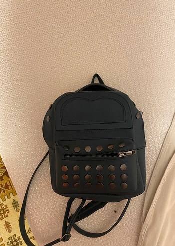 Gri Deri Rock Punk Sırt Çantası - Görsel 2