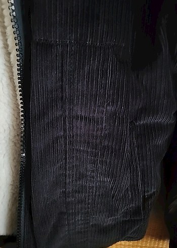 lacivert Süet Kürklü Kadın Ceket - Görsel 3