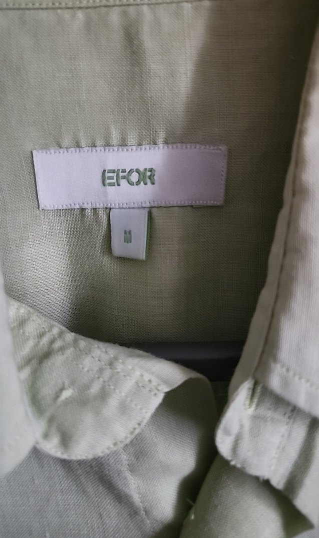 Yeşil Nakışlı Keten Uzun Kollu Erkek Gömlek - Görsel 2