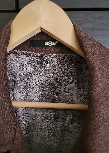 Kahverengi yün kaşmir Erkek Ofis Kabanı - Görsel 2