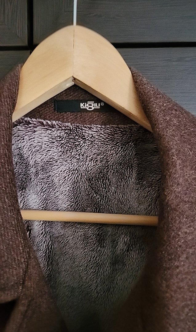 Kahverengi yün kaşmir Erkek Ofis Kabanı - Görsel 2