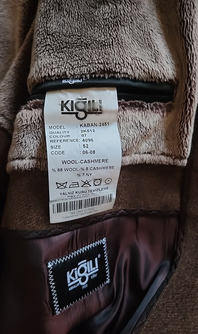Kahverengi yün kaşmir Erkek Ofis Kabanı - Görsel 5