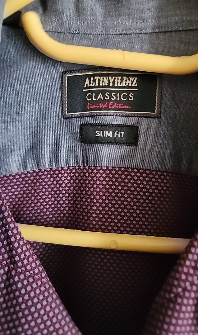 Mor Düğmeli Erkek Gömlek - Görsel 2