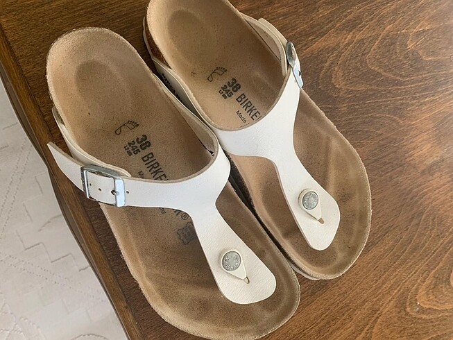 Birkenstock beyaz terlik - Görsel 6