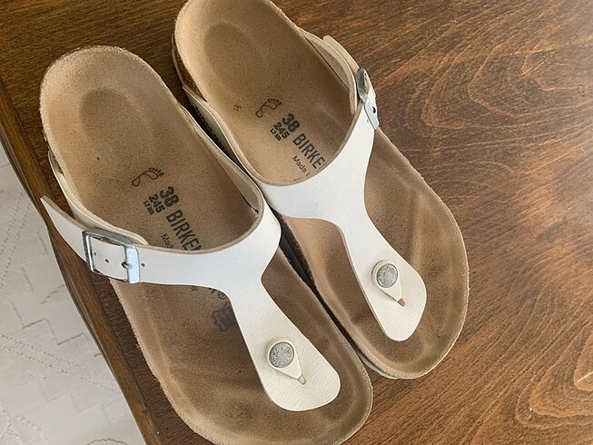 Birkenstock beyaz terlik - Görsel 7