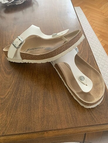 Birkenstock beyaz terlik - Görsel 4