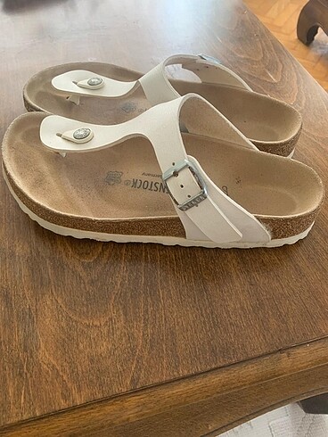 Birkenstock beyaz terlik - Görsel 5