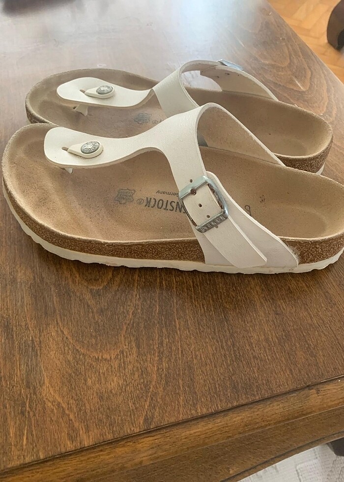 Birkenstock beyaz terlik - Görsel 5