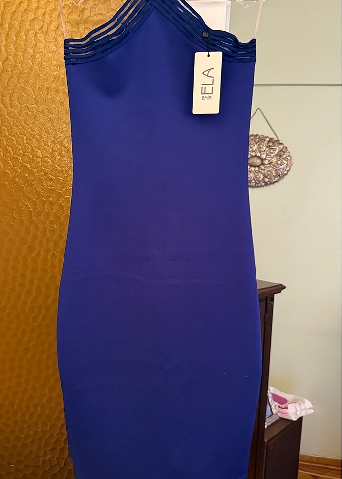 Lacivert elbise - Görsel 2