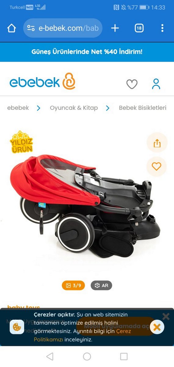 Kırmızı Bebek Üç Tekerlekli Bisiklet - Görsel 4