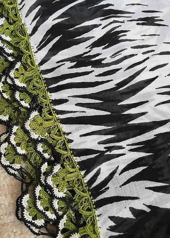 Dantel Detaylı Renkli Bohem Kadın Fuları - Görsel 3