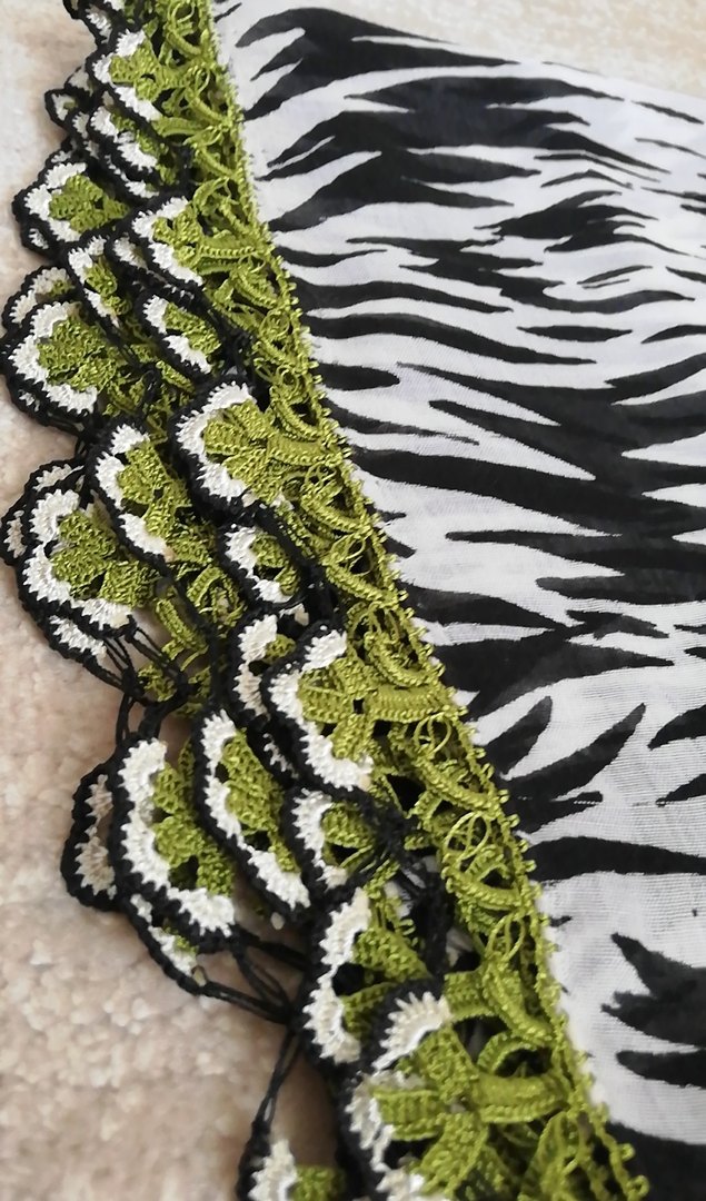 Dantel Detaylı Renkli Bohem Kadın Fuları - Görsel 2