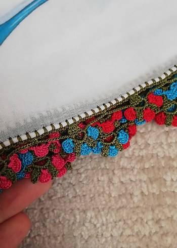 Renkli Dantel Detaylı Bohem Kadın Şal - Görsel 2