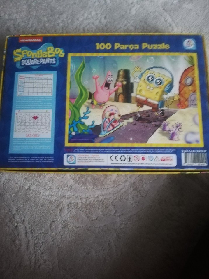 Sünger Bob 100 Parça Çocuk Puzzle - Görsel 3