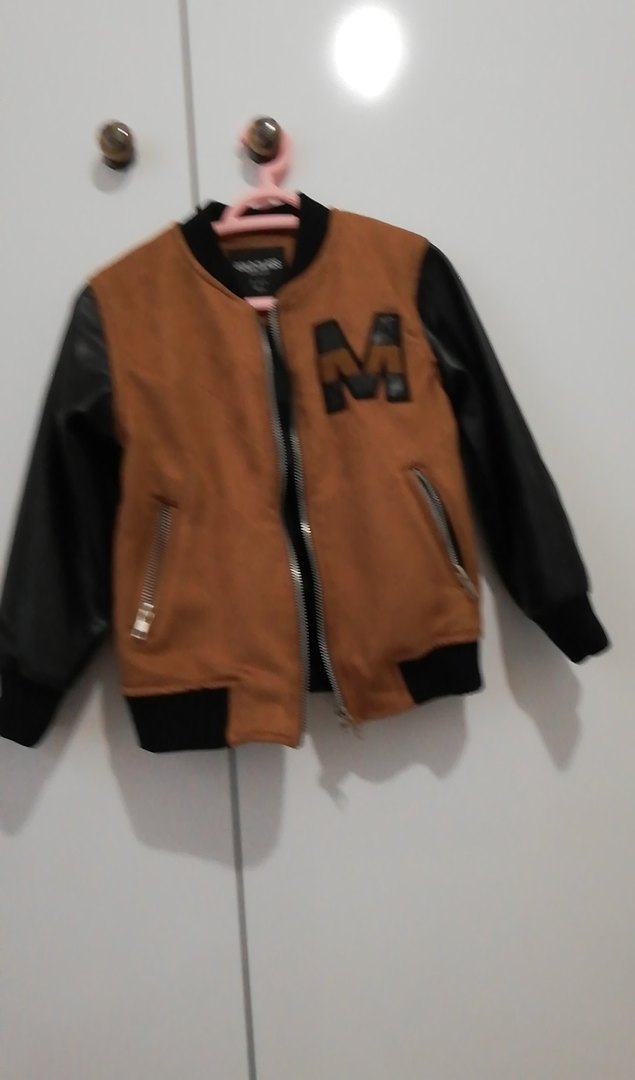 Kahverengi Erkek Çocuk Deri Mont - Görsel 4