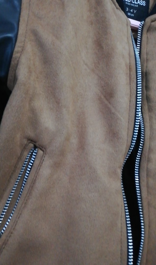 Kahverengi Erkek Çocuk Deri Mont - Görsel 2