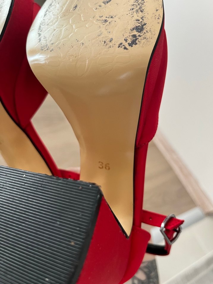 Parlak Kırmızı Platform Topuklu Kadın Ayakkabı - Görsel 3