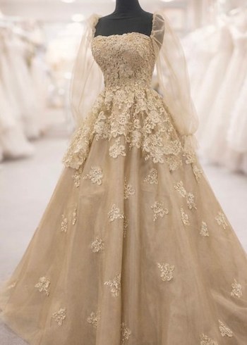 vizon Vintag tasarım nişanlık demonte tül kol a kesim - Görsel 2