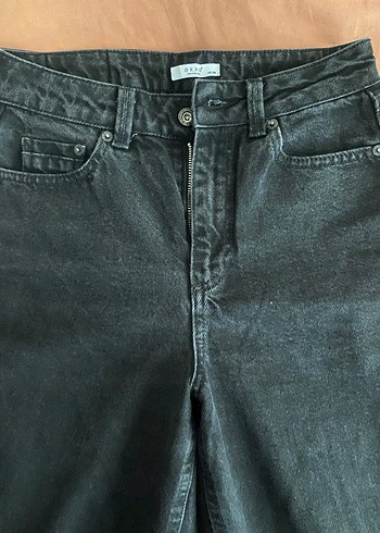 Düğmeli Gri Kadın Denim Pantolon