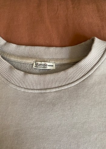 universal Beden Gri Kadın Pamuklu Bisiklet Yaka Sweatshirt