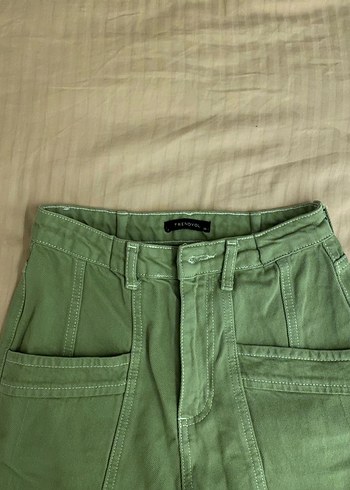 Kadın Pastel Yeşil Keten Pantolon - Görsel 3