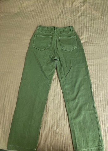 Kadın Pastel Yeşil Keten Pantolon - Görsel 2