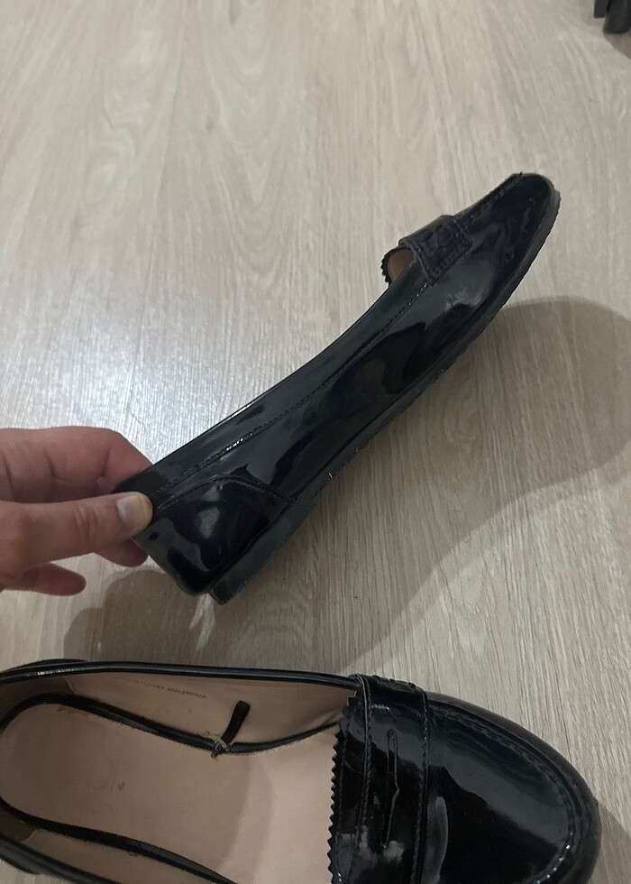 Siyah rugan babet ayakkabı - Görsel 4