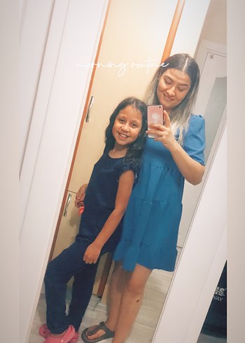 Mavi renk kısa elbise - Görsel 2