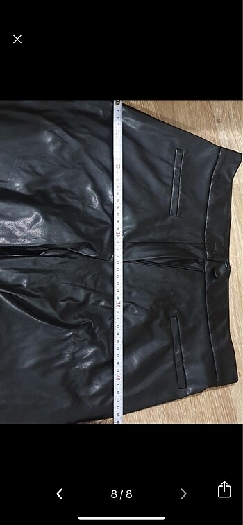 Deri palazzo pantolon - Görsel 2