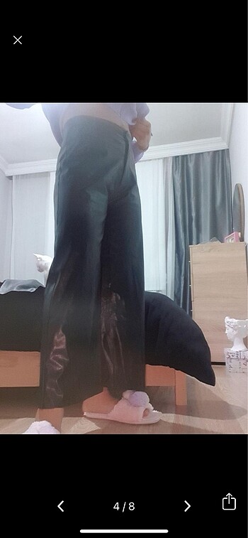 Deri palazzo pantolon - Görsel 5