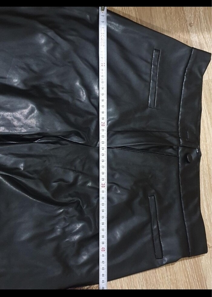 Deri palazzo pantolon - Görsel 2