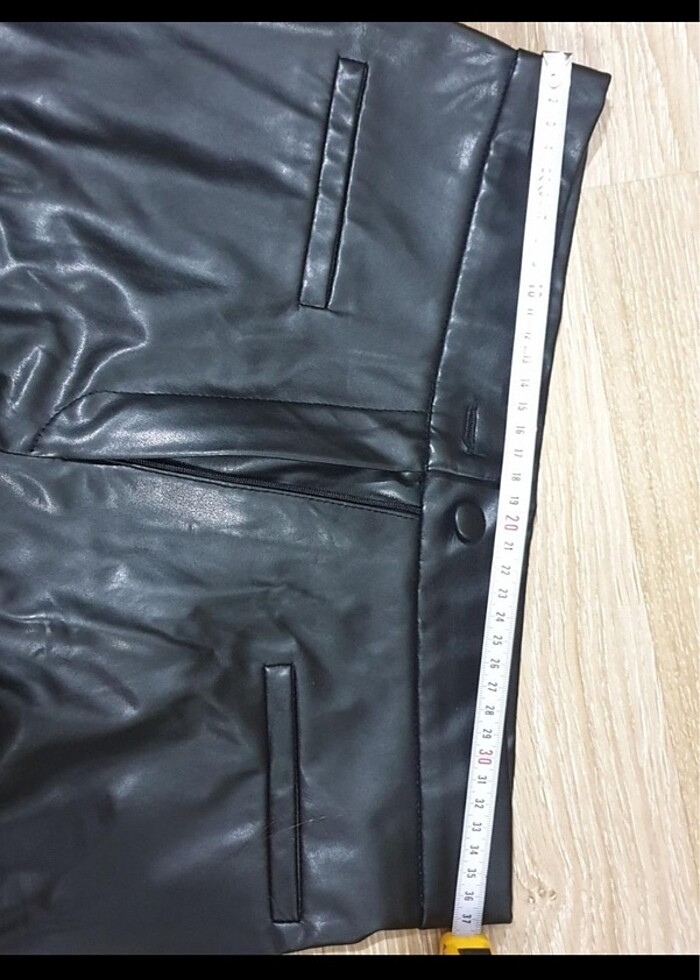 Deri palazzo pantolon - Görsel 3