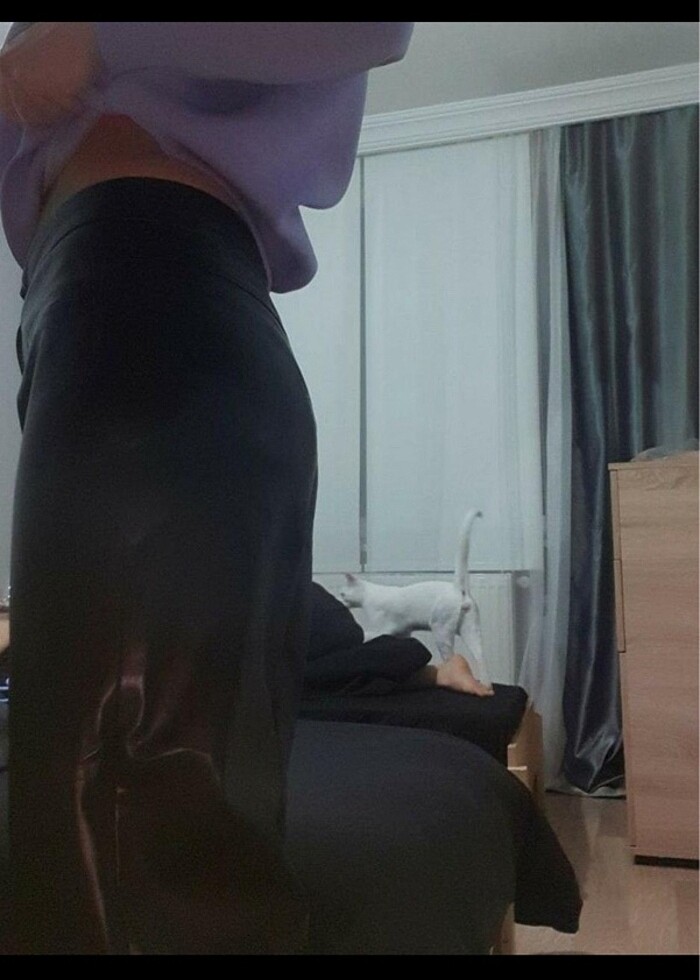 Deri palazzo pantolon - Görsel 4