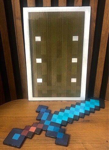 Beden Renk Minecraft Büyülü Elmas Kılıç-Kalkan Set ???????