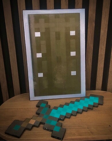  Beden Minecraft Elmas Kılıç-Kalkan Set ???????