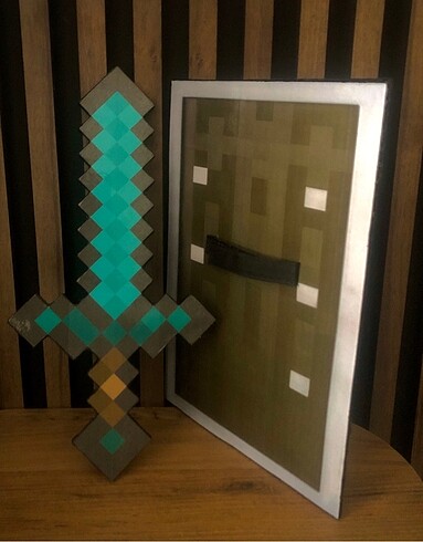 Beden Renk Minecraft Elmas Kılıç-Kalkan Set ???????