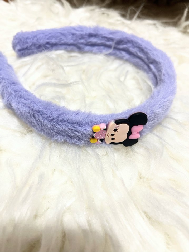 Mor Peluş Minnie Figürlü Çocuk Taç - Görsel 2