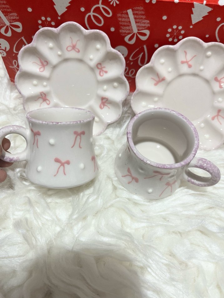 Pastel Beyaz Seramik İkili Fincan Seti - Görsel 5