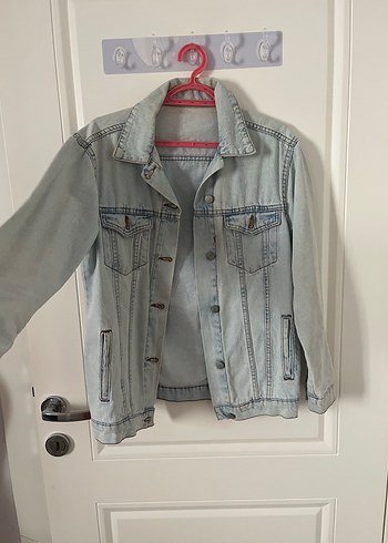 Diğer Gri Düğmeli Kadın Denim Ceket