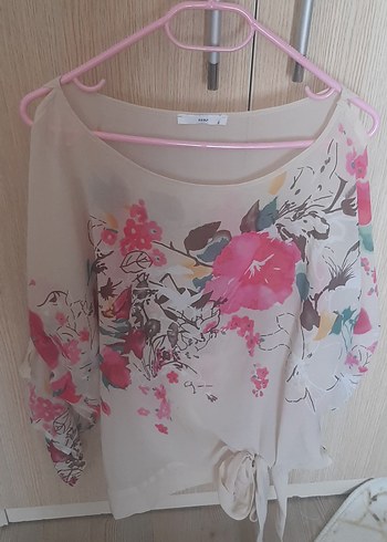 Pembe Desenli Straplez Mini Bluz