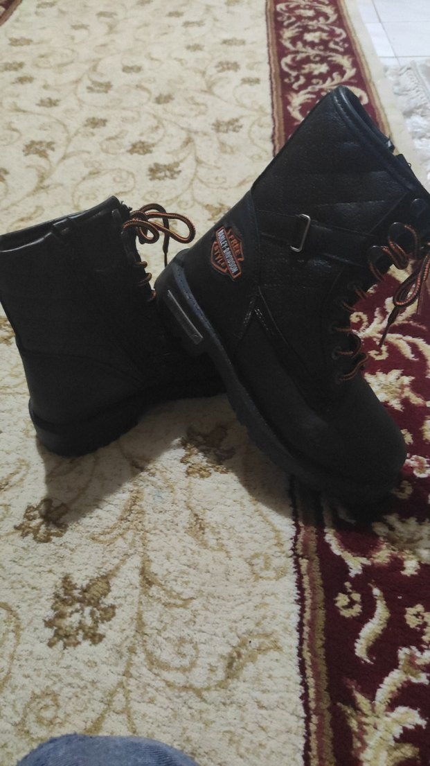 siyah Deri Biker Kadın Botlar - Görsel 2