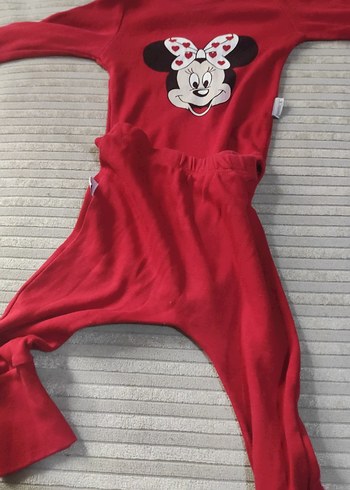 Kız Bebek Kırmızı Uzun Kollu Baskılı Takım - Görsel 2